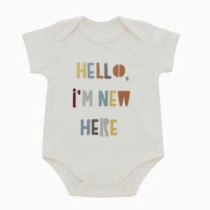 NWT Soft Cotton Bestseller New Here Onesie 3-6 months